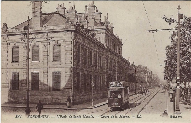Carte postale ancienne Bordeaux - Ecole de Santé Navale (Ll) à Bordeaux