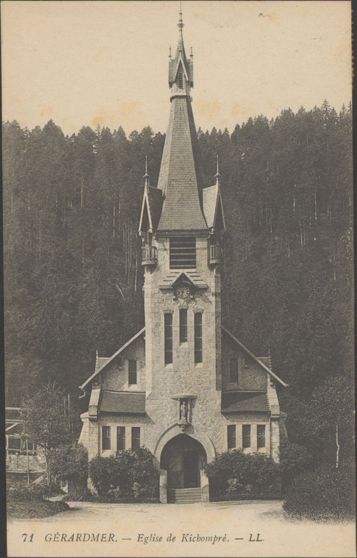 Carte postale ancienne Carte postale, Gérardmer, Eglise de Kichompré