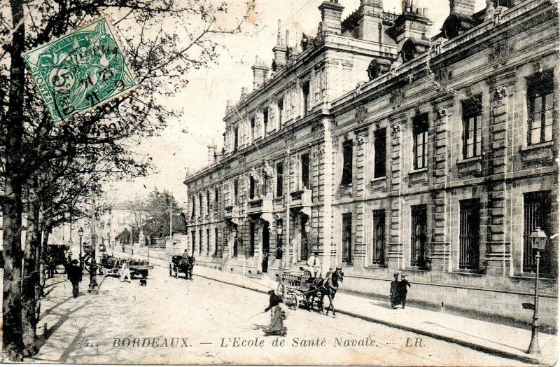 Carte postale ancienne Bordeaux - Ecole de Santé Navale 1 à Bordeaux