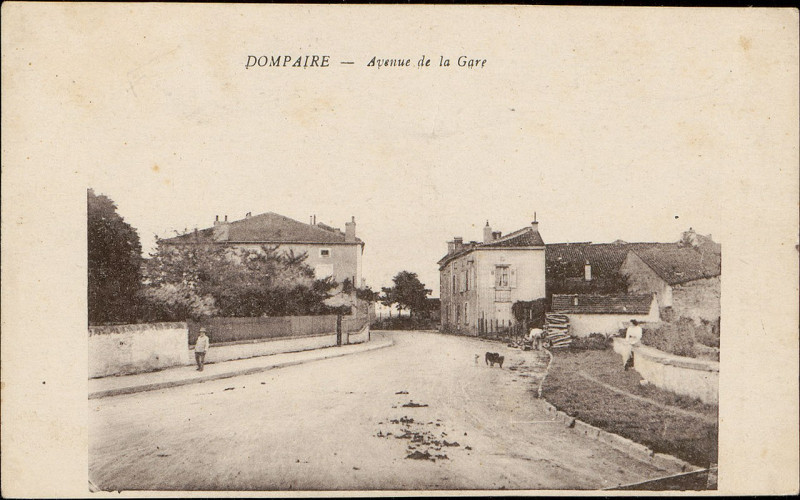 Carte postale ancienne Carte postale, Dompaire, Avenue de la Gare