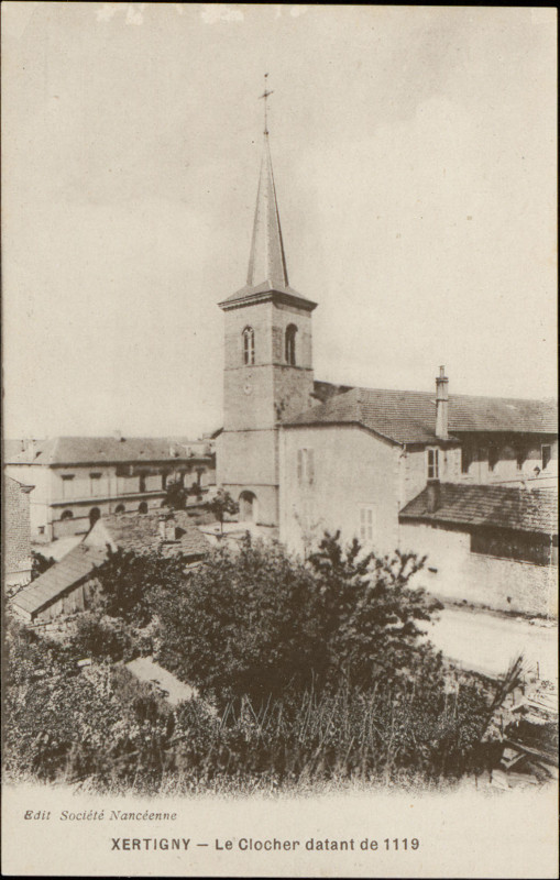 Carte postale ancienne Carte postale, Xertigny, Le Clocher datatnt de 1119