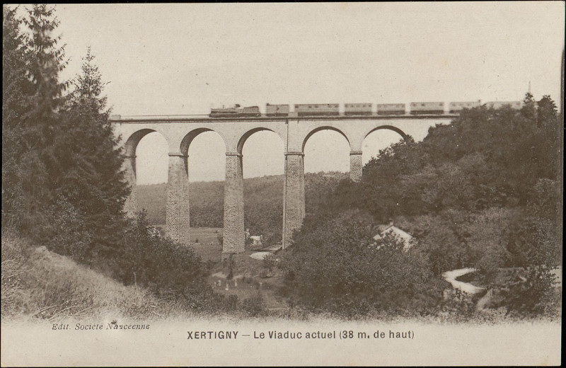 Carte postale ancienne Carte postale, Xertigny, Le Viaduc actuel (38 m. de haut)