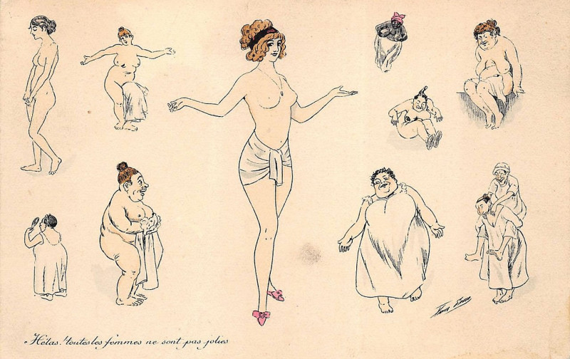 Carte postale ancienne Xavier Sager Hélas toutes les femmes ne sont pas jolies