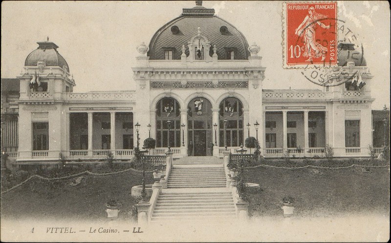 Carte postale ancienne Carte postale, Vittel, Le Casino 2