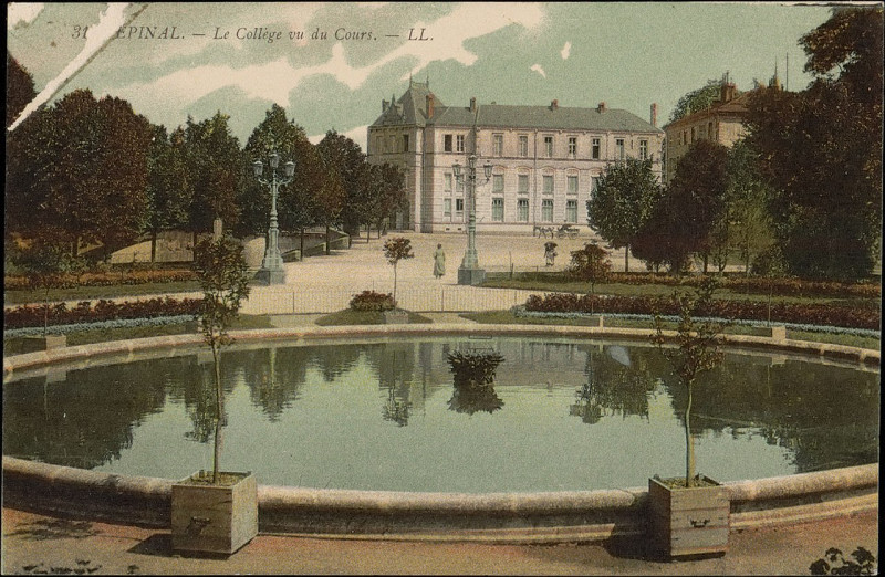 Carte postale ancienne Carte postale, Epinal, Le Collège vu du Cours 2