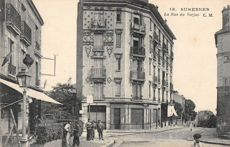 Carte postale ancienne Suresnes.Rue du Verjus