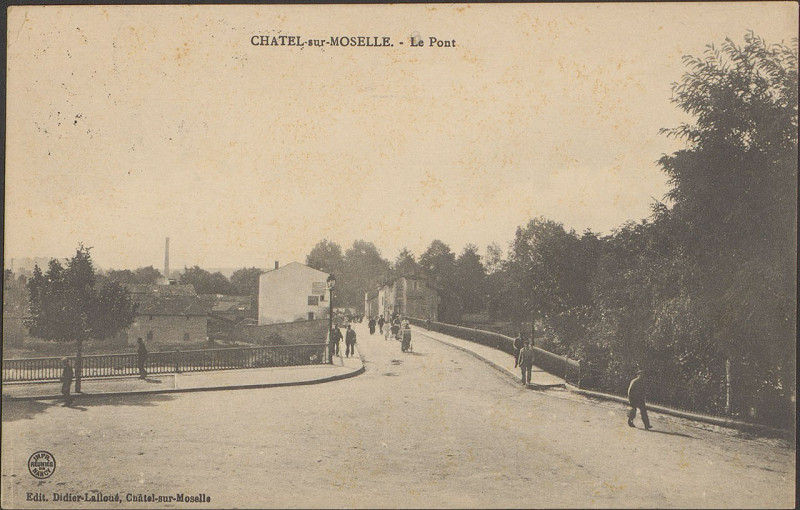 Carte postale ancienne Carte postale, Châtel-sur-Moselle, Le Pont