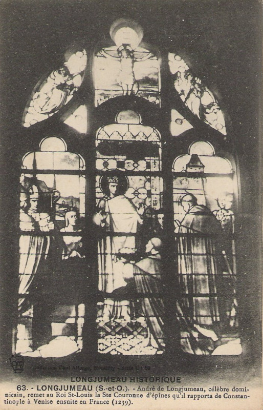 Carte postale ancienne Longjumeau-VitrailDeL'église