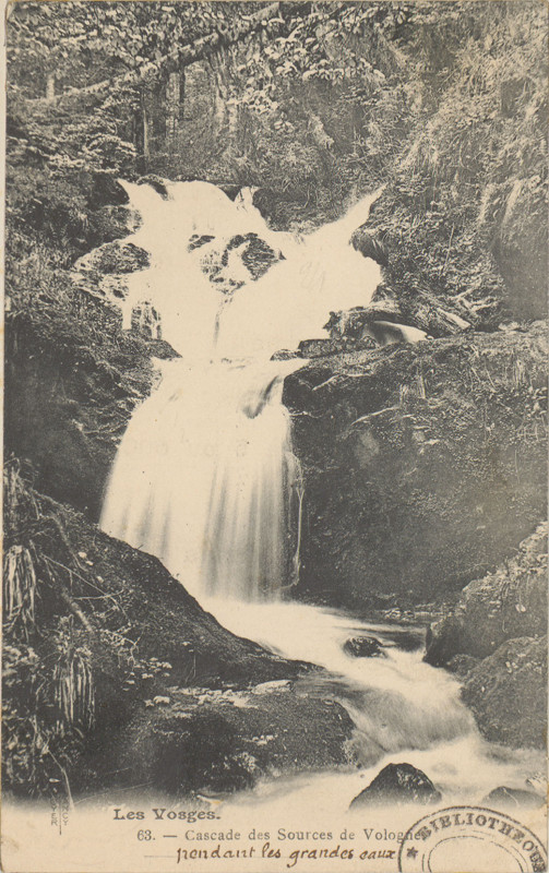 Carte postale ancienne Carte postale, Cascade des sources de Vologne