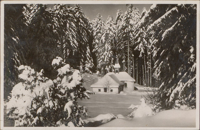 Carte postale ancienne Carte postale, Chapelle du Frère Joseph en hiver