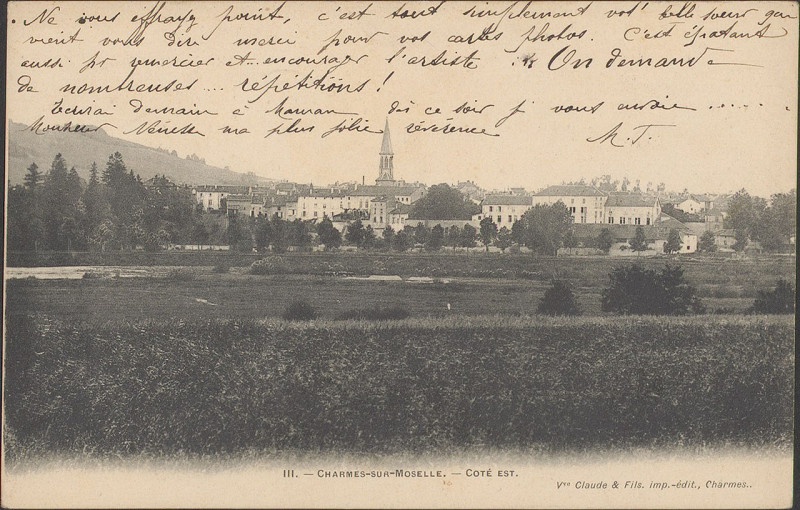Carte postale ancienne Carte postale, Charmes-sur-Moselle, Côté Est
