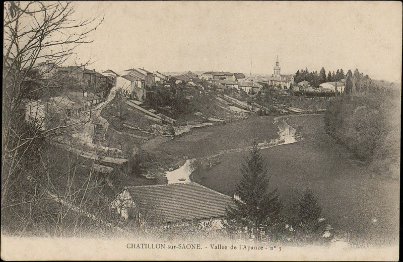 Carte postale ancienne Carte postale, Châtillon-sur-Saône, Vallée de l'Apance