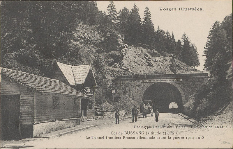Carte postale ancienne Carte postale, Col de Bussang (altitude 734 m.), Le Tunnel frontière Franco allemande avant la guerre 1914-1918
