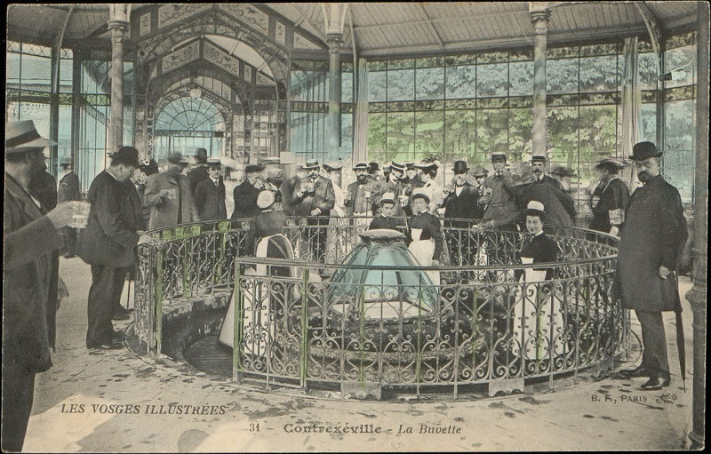 Carte postale ancienne Carte postale, Contrexéville, La Buvette