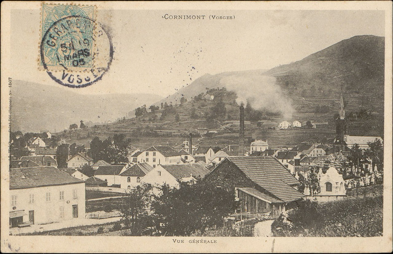 Carte postale ancienne Carte postale, Cornimont (Vosges), Vue générale