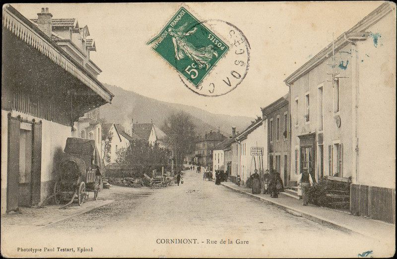 Carte postale ancienne Carte postale, Cornimont, Rue de la Gare