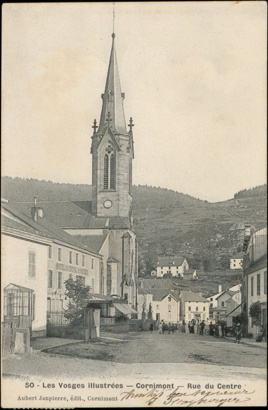 Carte postale ancienne Carte postale, Cornimont, Rue du Centre