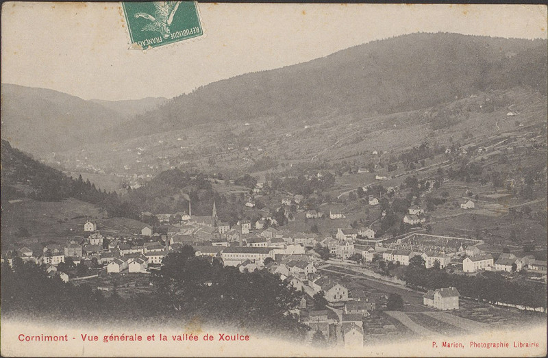 Carte postale ancienne Carte postale, Cornimont, Vue générale et la vallée de Xoulce