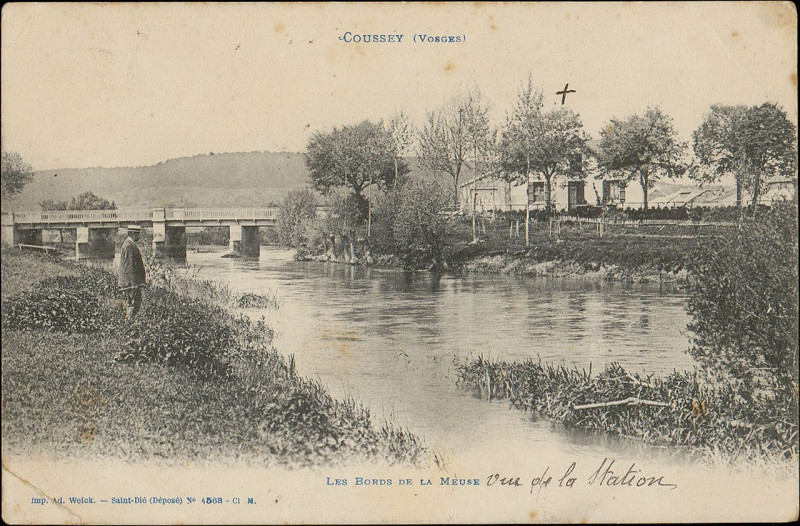 Carte postale ancienne Carte postale, Coussey (Vosges), Les Bords de la Meuse 2