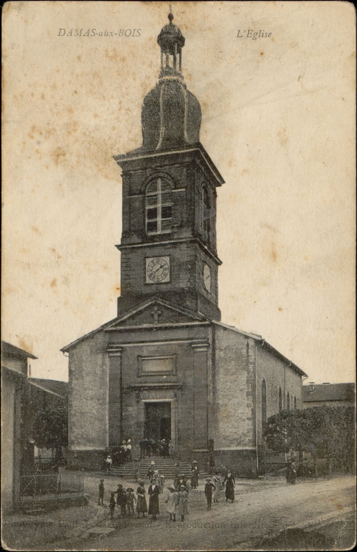Carte postale ancienne Carte postale, Damas-aux-Bois, L'Eglise