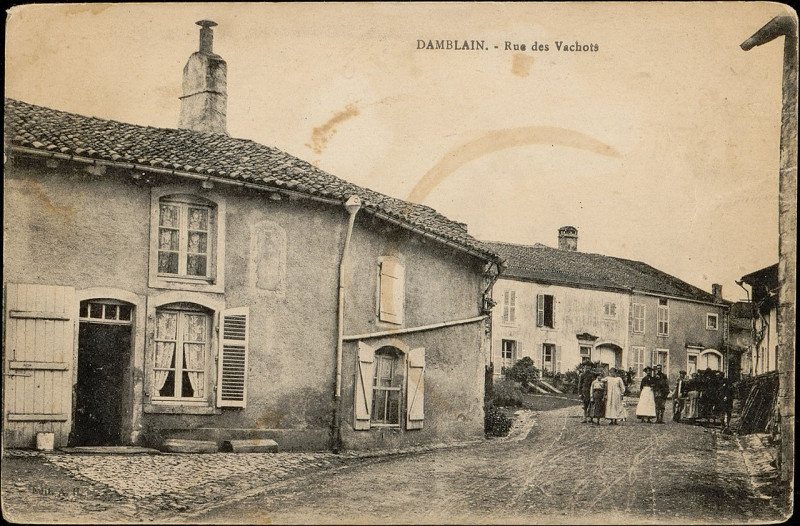 Carte postale ancienne Carte postale, Damblain, Rue des Vachots