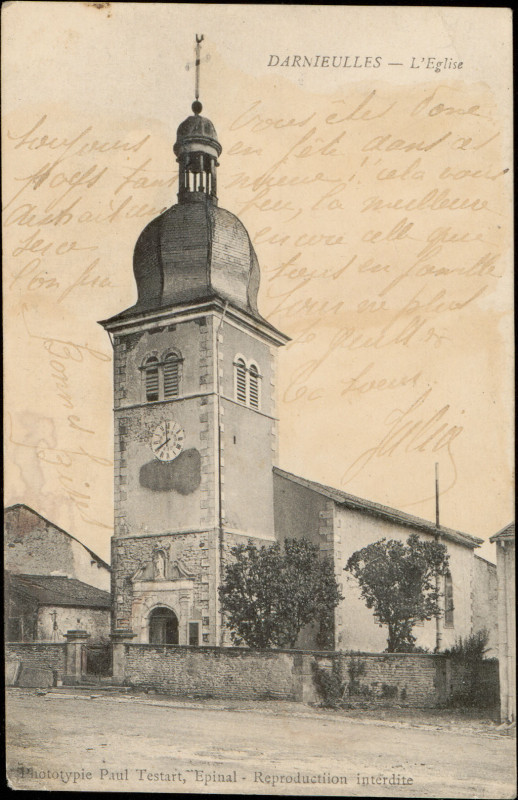 Carte postale ancienne Carte postale, Darnieulles, L'Eglise