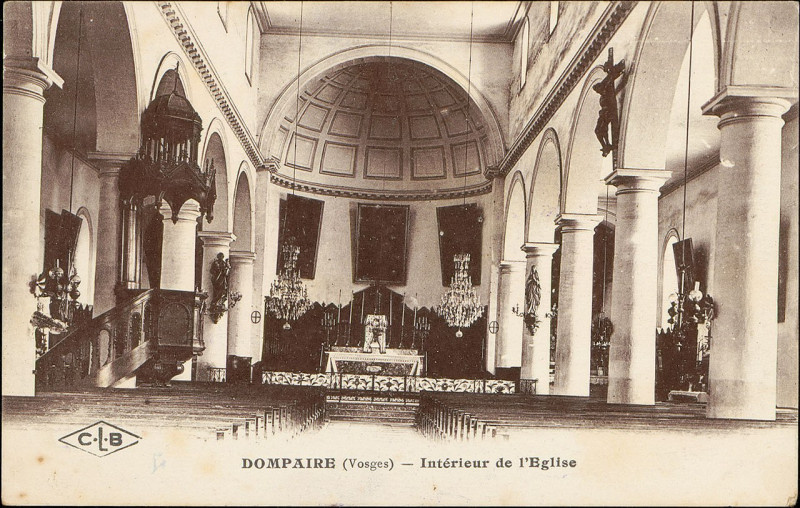 Carte postale ancienne Carte postale, Dompaire (Vosges), Intérieur de l'Eglise