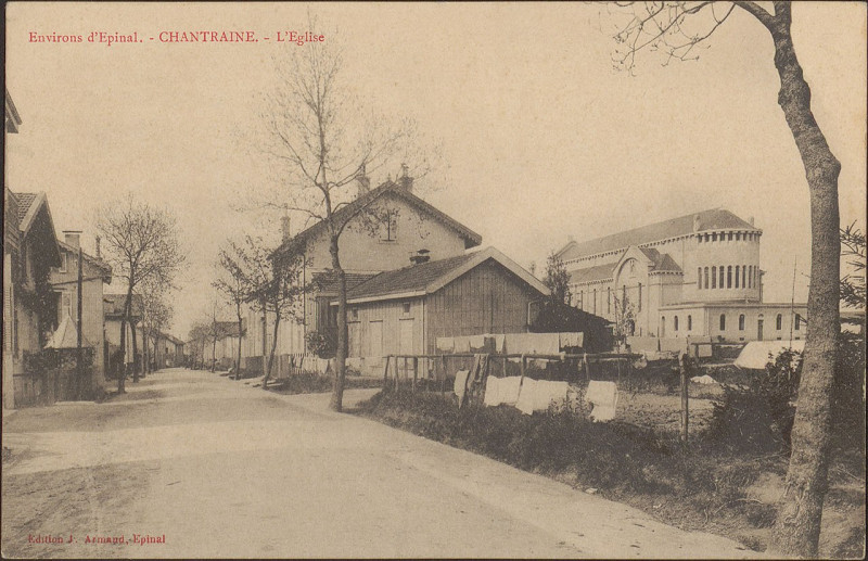 Carte postale ancienne Carte postale, Environs d'Epinal, Chantraine, L'Eglise