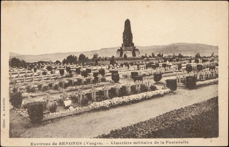 Carte postale ancienne Carte postale, Environs de Senones (Vosges), Cimetière militaire de la Fontenelle