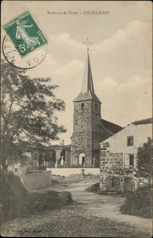 Carte postale ancienne Carte postale, Environs de Vittel, Thuillières