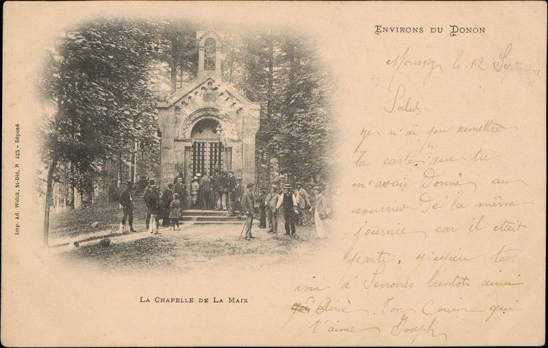 Carte postale ancienne Carte postale, Environs du Donon, La Chapelle de La Maix
