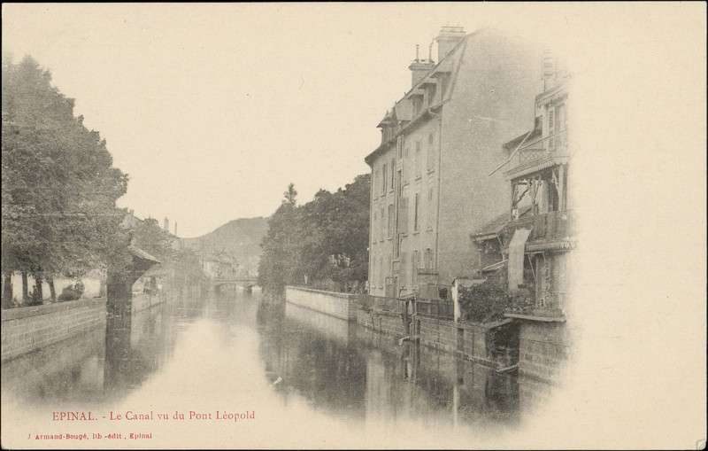 Carte postale ancienne Carte postale, Epinal, Le Canal vu du Pont Léopold