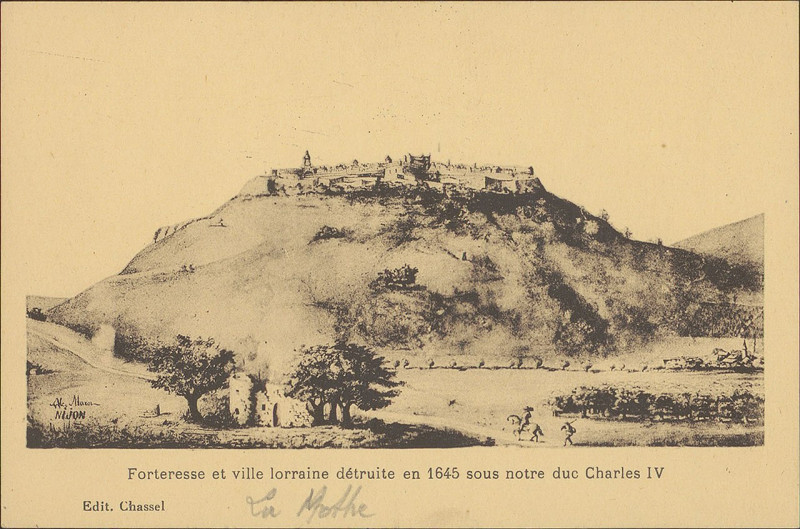 Carte postale ancienne Carte postale, Forteresse et ville lorraine détruite en 1645 sous notre duc Charles Iv