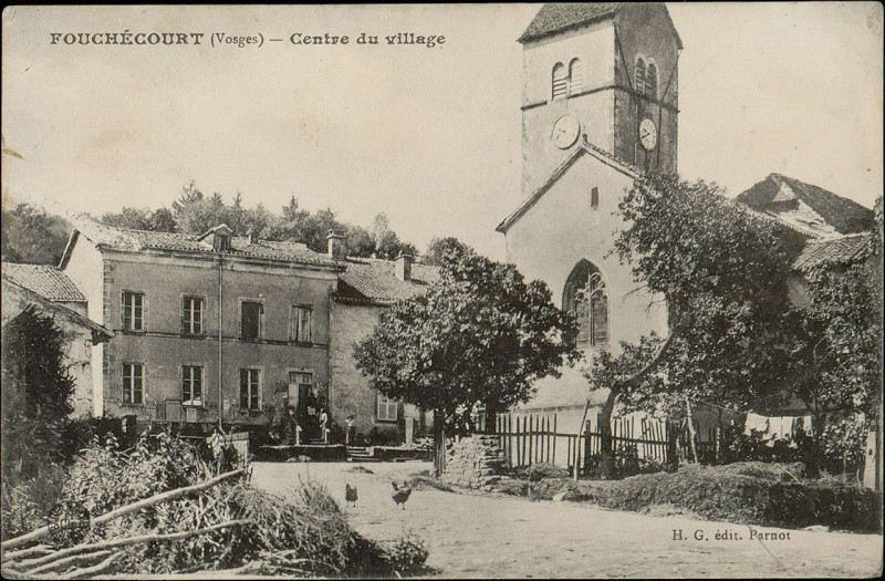 Carte postale ancienne Carte postale, Fouchécourt (Vosges), Centre du village