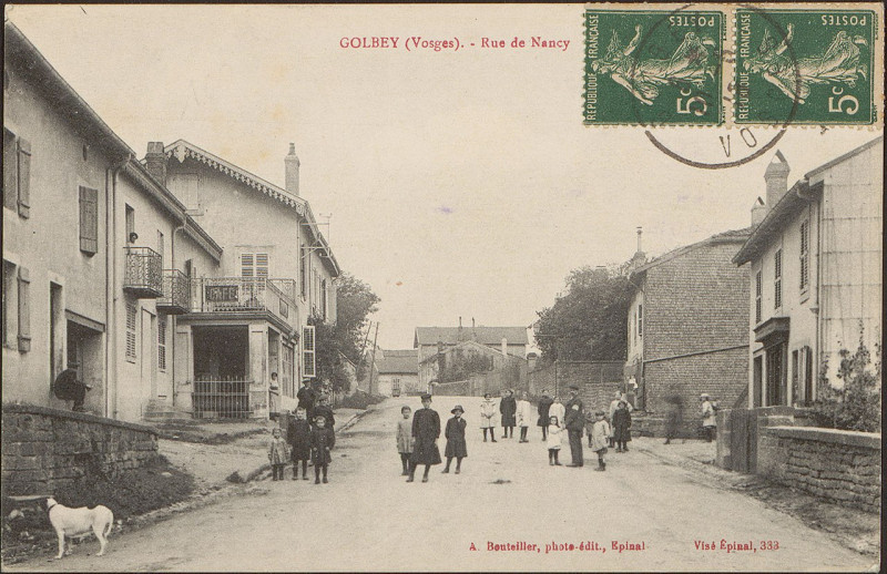 Carte postale ancienne Carte postale, Golbey (Vosges), Rue de Nancy