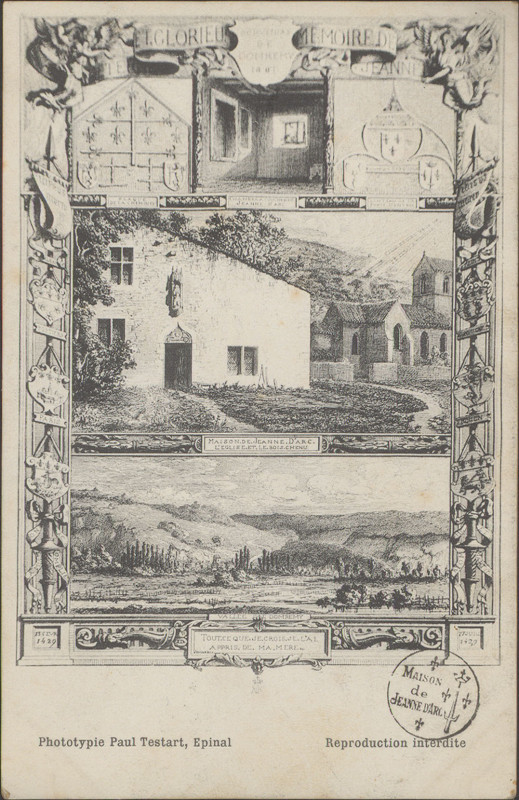 Carte postale ancienne Carte postale, Gravures de la maison de Jeanne d'Arc