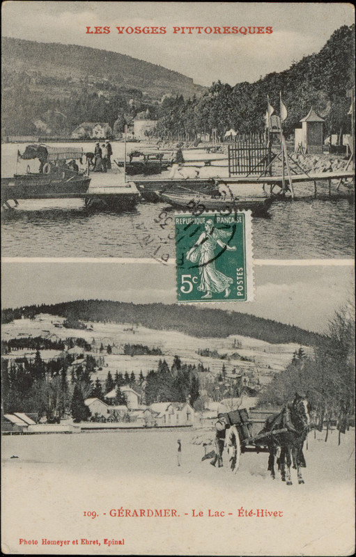 Carte postale ancienne Carte postale, Gérardmer, Le Lac, Eté-Hiver