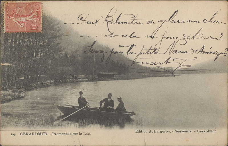 Carte postale ancienne Carte postale, Gérardmer, Promenade sur le lac