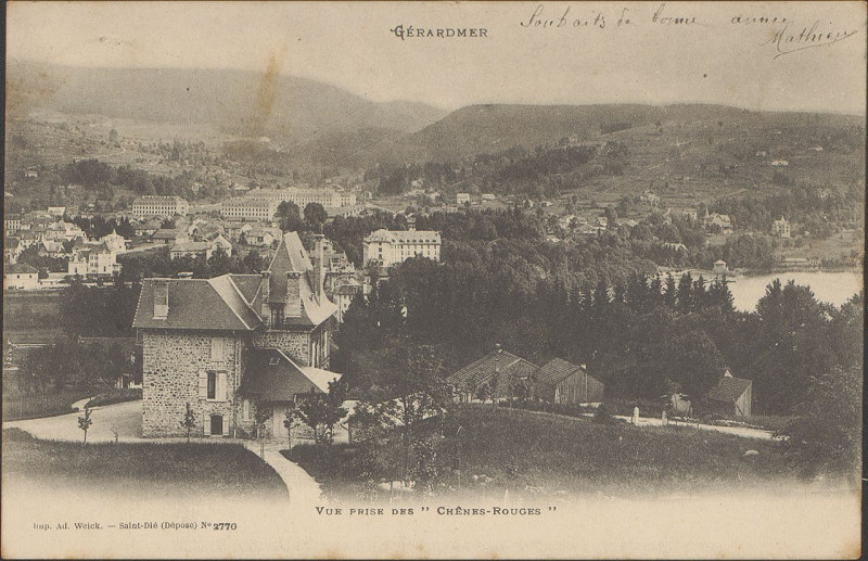 Carte postale ancienne Carte postale, Gérardmer, Vue prise des Chênes-Rouges
