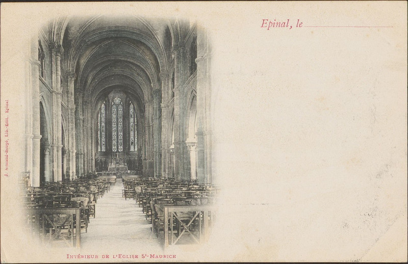 Carte postale ancienne Carte postale, Intérieur de l'Eglise St-Maurice