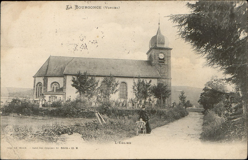 Carte postale ancienne Carte postale, La Bourgonce (Vosges), L'Eglise