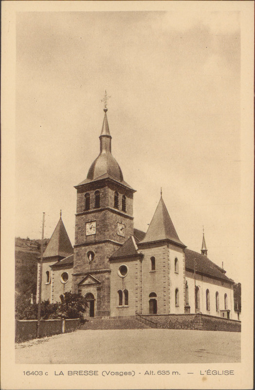 Carte postale ancienne Carte postale, La Bresse (Vosges), Alt 635 m, L'Eglise