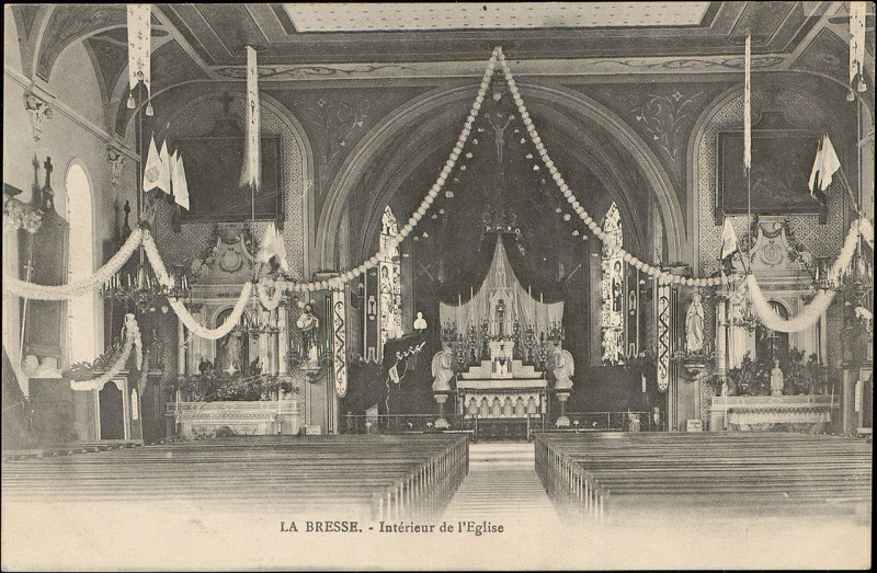 Carte postale ancienne Carte postale, La Bresse, Intérieur de l'Eglise