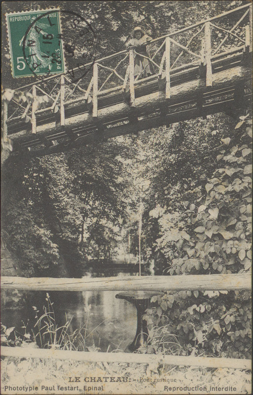 Carte postale ancienne Carte postale, Le Château, Pont rustique