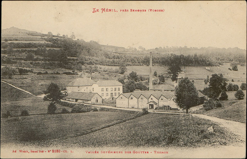 Carte postale ancienne Carte postale, Le Ménil près Senones (Vosges), Vallée supérieure des Gouttes, Tissage