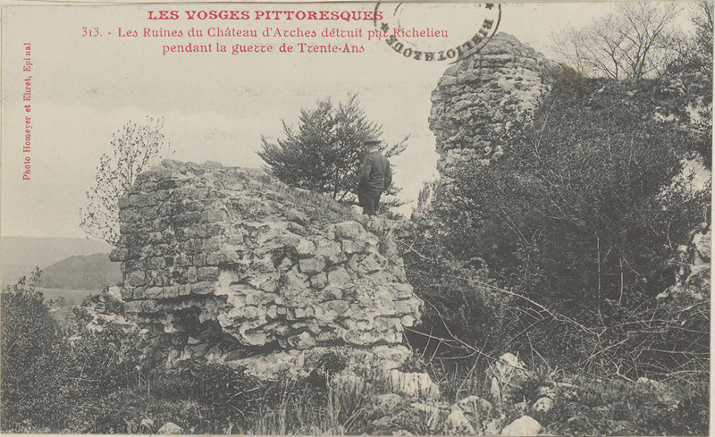 Carte postale ancienne Carte postale, Les Ruines du Château d'Arches