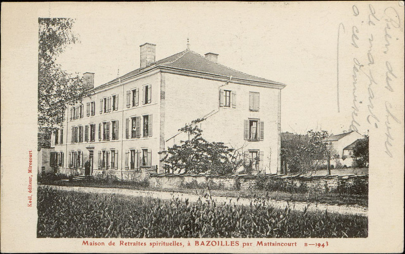 Carte postale ancienne Carte postale, Maison de Retraites spirituelles, à Bazoilles par Mattaincourt 2
