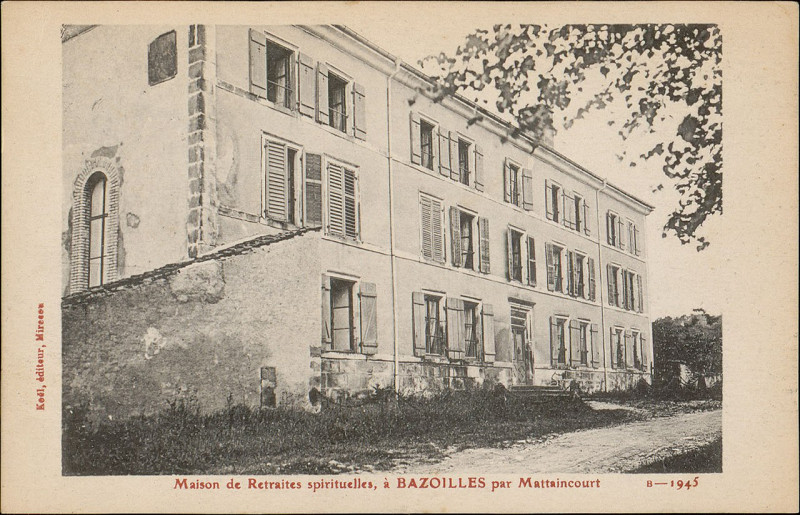 Carte postale ancienne Carte postale, Maison de Retraites spirituelles, à Bazoilles par Mattaincourt