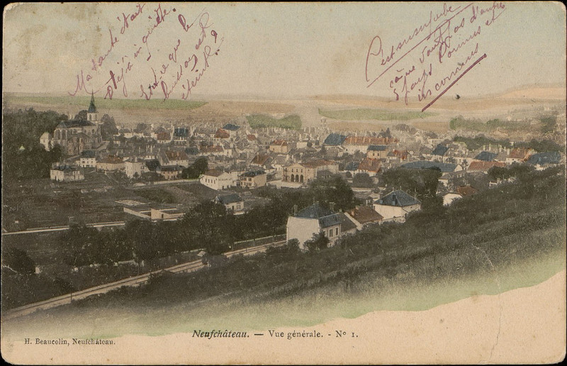 Carte postale ancienne Carte postale, Neufchâteau, Vue générale 2