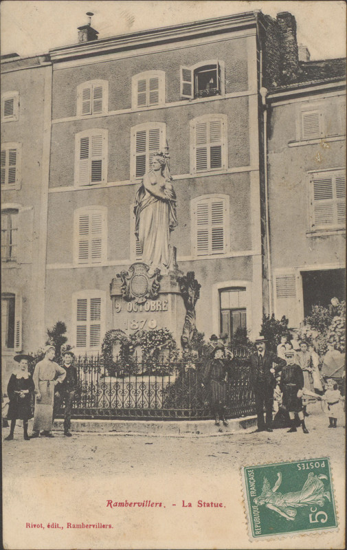 Carte postale ancienne Carte postale, Rambervillers, La Statue